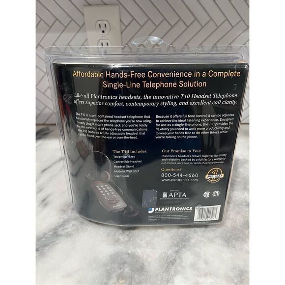 Plantronics T10 Black Headband Headset NEW With Package Wear Sealed PLN-T10 - Picture 3 of 4